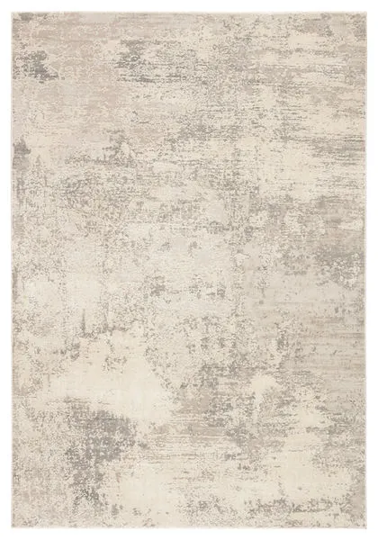 Abstract gray and ivory Brixt area rug with carved-like texture in a neutral, vintage-inspired pattern