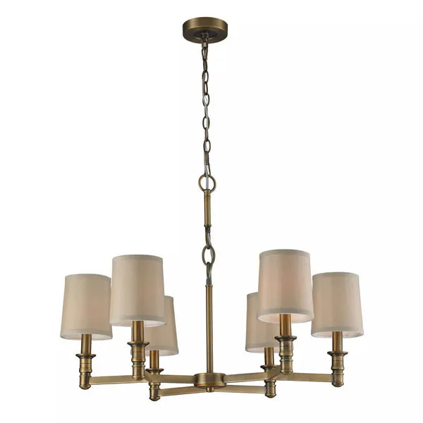 Product Image 1 for 6  Light Chandelier In Brushed Antique Brass from Elk Lighting