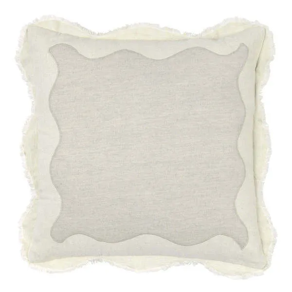 Product Image 1 for Tollo Applique Design Linen Blend Fabric Ivory Throw Pillow from Classic Home