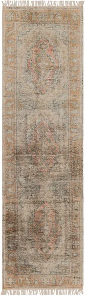 Product Image 1 for Nirvana Hand-Knotted Dusty Coral / Beige Rug - 2'6" x 8' from Surya
