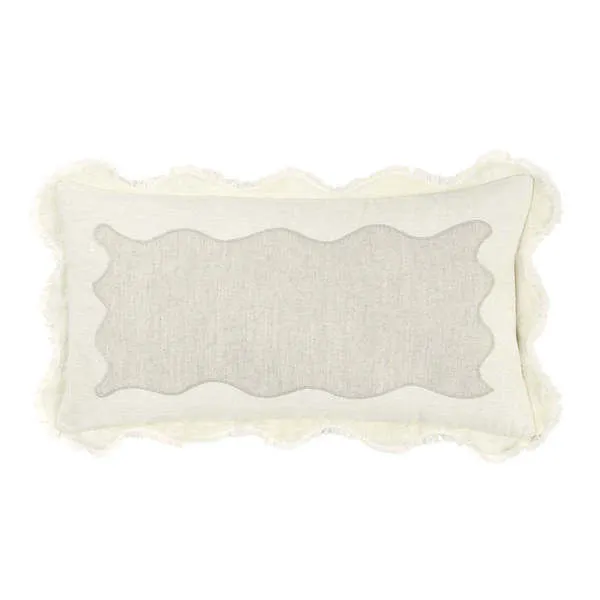 Product Image 1 for Tollo Applique Design Linen Blend Fabric Ivory Throw Pillow from Classic Home