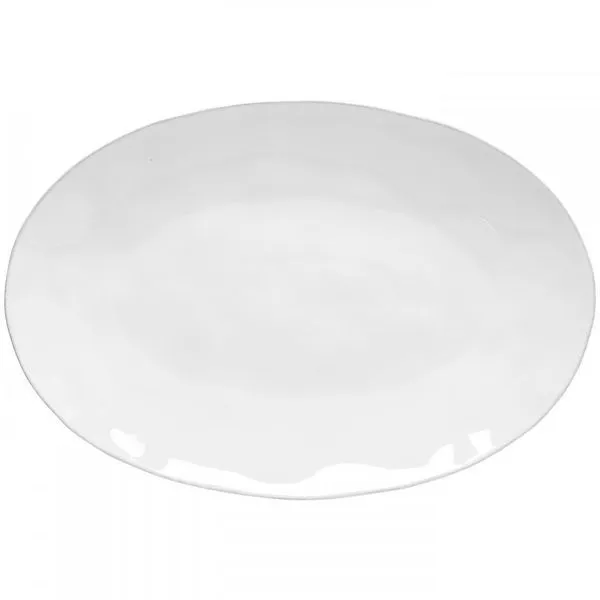 Product Image 1 for Livia Large Ceramic Stoneware Lustrous Oval Platter - White from Costa Nova
