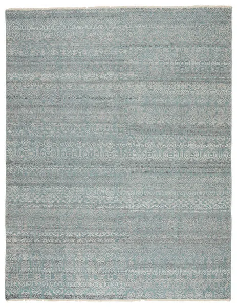 Product Image 4 for Kora Hand-Knotted Trellis Blue/ Gray Rug from Jaipur 