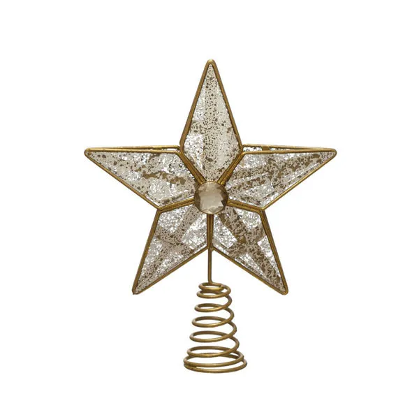Product Image 1 for Mary Gold Metal Mirror Star Tree Topper from Creative Co-Op