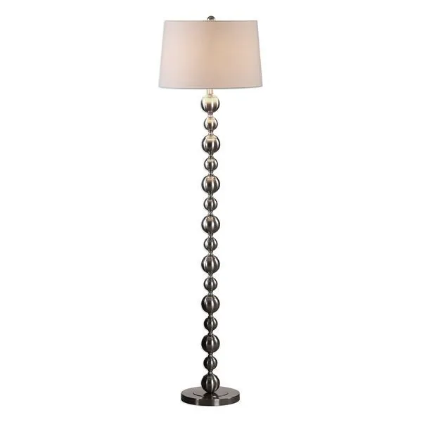 Uttermost Eloisa Sphere Floor Lamp isolated on white background showing full front view and chrome round base