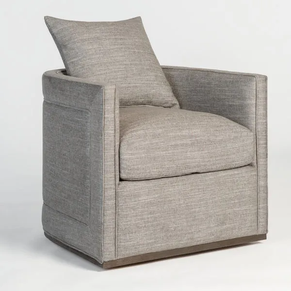 Product Image 1 for Landon Smokey Flax Performance Fabric Swivel Chair from Alder & Tweed