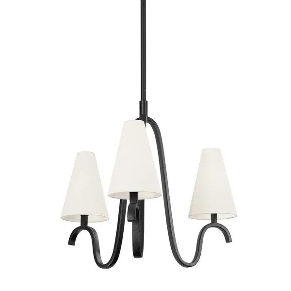 Product Image 1 for Melor Forged Iron 3-Light Chandelier from Troy Lighting