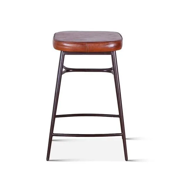 Product Image 3 for Hudson Backless Leather Counter Stool from World Interiors