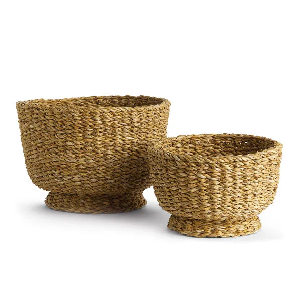 Product Image 1 for Seagrass Decorative Footed Bowls, Set Of 2 from Napa Home And Garden