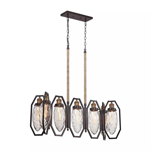 Product Image 1 for Owen 7 Light Chandelier In Oil Rubbed Bronze And Antique Brass from Elk Lighting