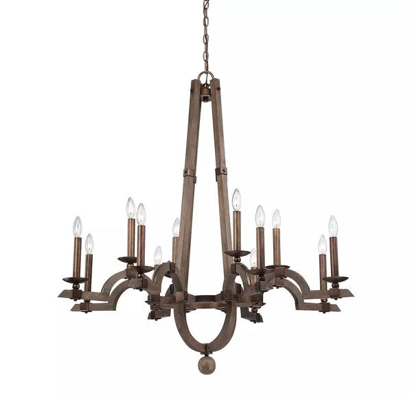 Product Image 1 for Berwick 12 Light Wood Chandelier from Savoy House