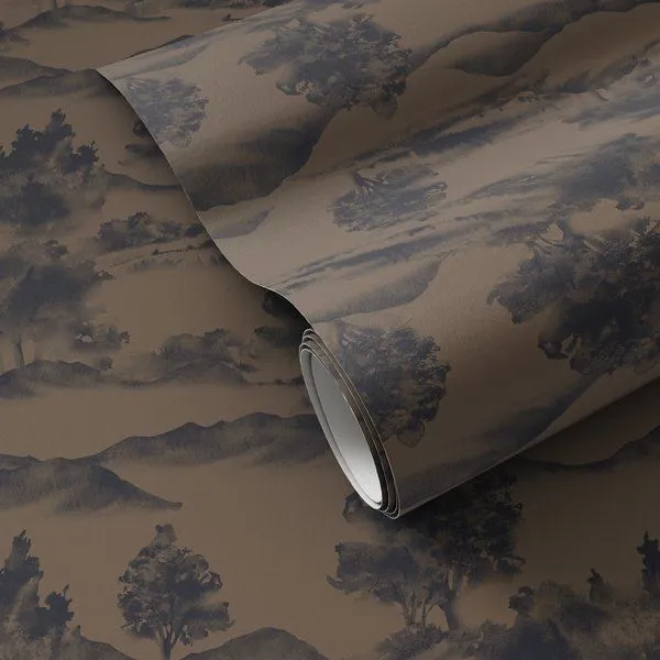 Product Image 1 for Abundance Black and Tan Wallpaper from Four Hands