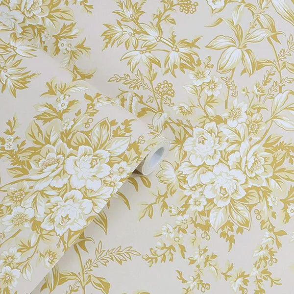 Product Image 1 for Laura Ashley Picardie Pale Gold Floral Wallpaper from Graham & Brown