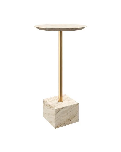 Product Image 1 for Prado Travertine Drinks Table from Currey & Company