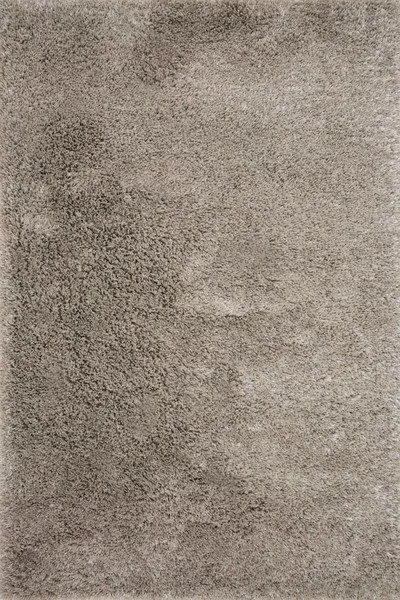 Taupe-colored Mila Shag rug with a plush, half-inch high thick and thin twisted yarn pile in a soft, neutral shade