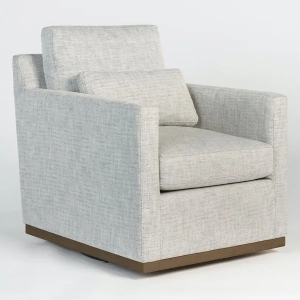 Product Image 1 for Denton Peppered Slate Polyester Swivel Chair from Alder & Tweed