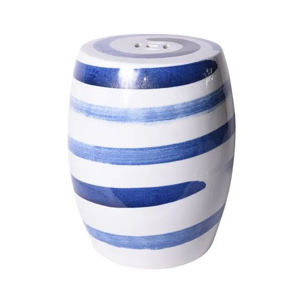 Product Image 1 for Blue & White Spin Brushstroke Garden Stool from Legend of Asia