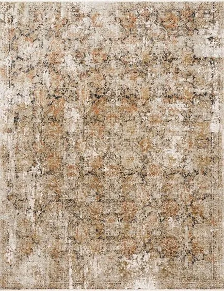 Theia Taupe / Gold power-loomed rug with neutral tones and subtle pile height variation in an abstract pattern