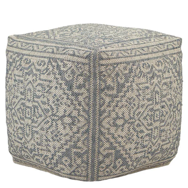 Product Image 2 for Harlowe Indoor/ Outdoor Medallion Slate/ Light Gray Cuboid Pouf from Jaipur 