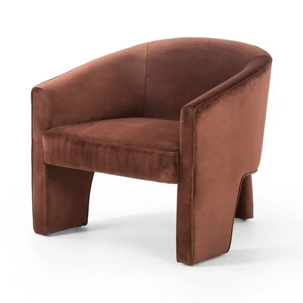Product Image 7 for Fae Small Accent Chair - Burnt Auburn Velvet from Four Hands