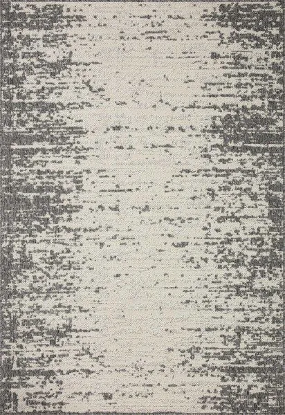 Rainier Ivory / Grey Rug with contemporary abstract pattern in neutral grey and ivory tones