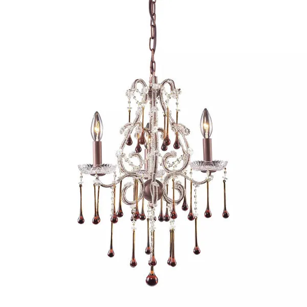 Product Image 2 for 3 Light Chandelier In Rust And Amber Crystal from Elk Lighting