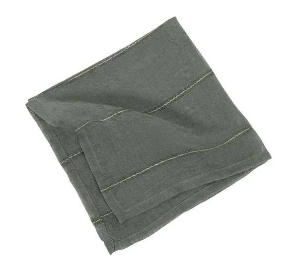 Product Image 1 for Rutherford Striped Napkins, Set of 4 - Moss from Pom Pom at Home