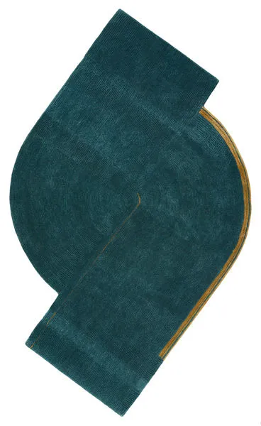 Product Image 3 for Zephyr Handmade Abstract Teal/ Gold Rug from Jaipur 