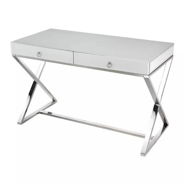 Product Image 1 for White Glass Desk from Elk Home