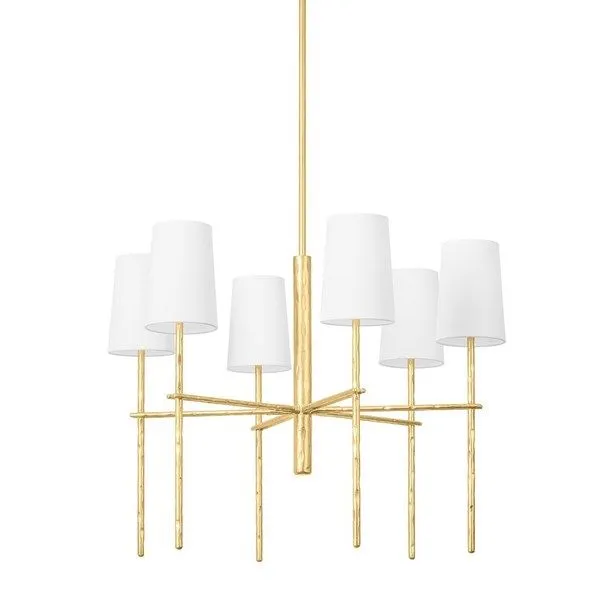 Product Image 1 for River Vintage Gold Leaf 6-Light Chandelier from Troy Lighting