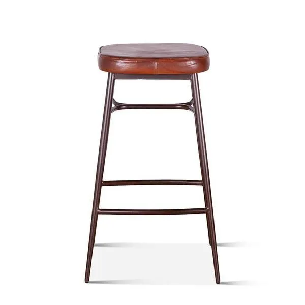 Product Image 3 for Hudson Backless Leather Bar Stool from World Interiors
