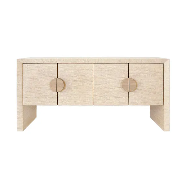 Product Image 1 for Colt Four Door Buffet In Natural Grasscloth With Cerused Oak Handles from Worlds Away