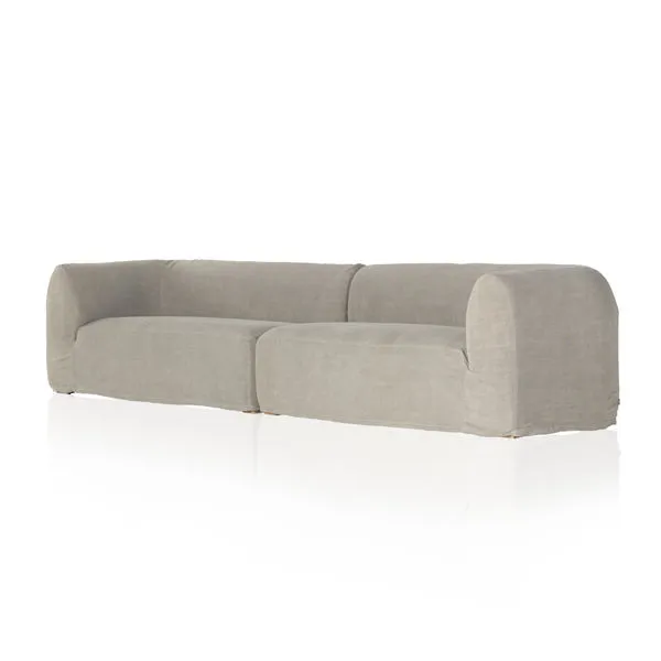 Product Image 1 for Ainsworth Modern 144" Slipcover Sofa - Broadway Stone from Four Hands