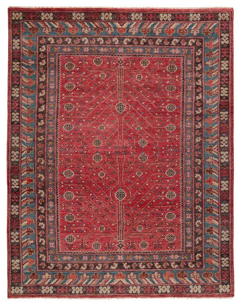 Product Image 7 for Donte Hand-Knotted Oriental Red/ Blue Rug from Jaipur