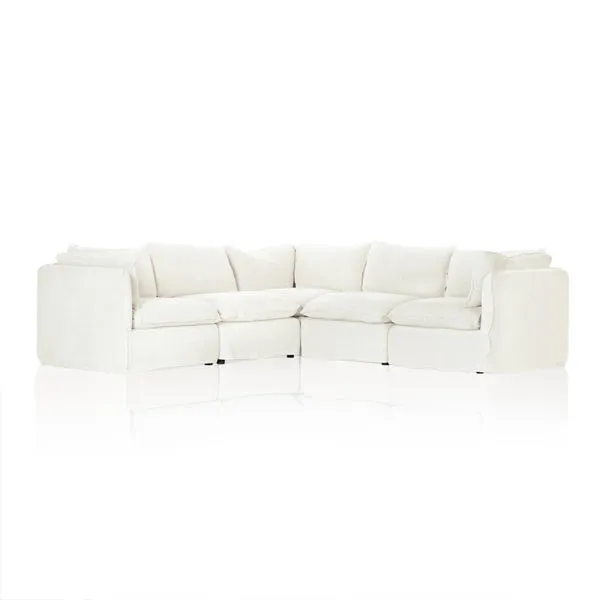 Product Image 1 for Andre Slipcover 5-Piece Sectional - Broadway Snow from Four Hands