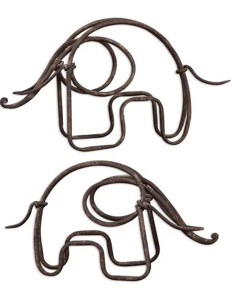 Product Image 1 for Metal Elephant Statues Set/2 from Uttermost