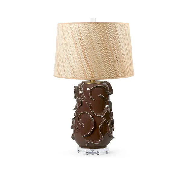 Product Image 1 for Vinework Lamp with 17-inch Papyrus Shade Oxblood Cocoa from Villa & House