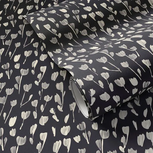 Product Image 1 for Wild Flowers I Black II Wallpaper by Roseanne Kenny from Four Hands