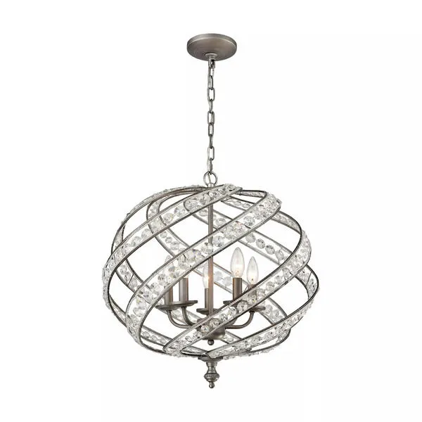 Product Image 1 for Renaissance 5 Light Chandelier In Weathered Zinc from Elk Lighting