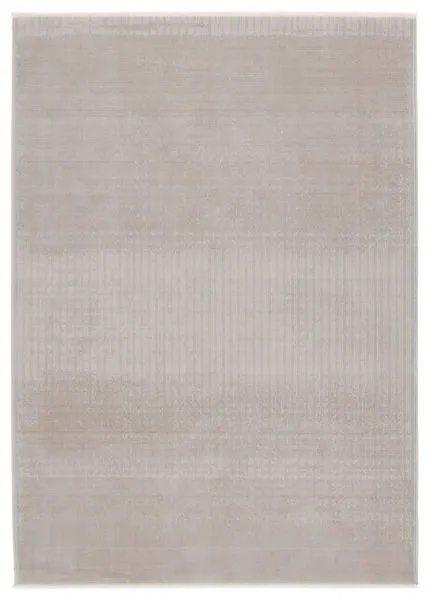 Alva Solid Taupe/ Light Gray Rug with soft ticking line pattern in neutral tan and gray tones