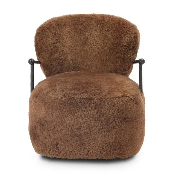Product Image 1 for Plath Ochre Shearling Swivel Chair from Four Hands