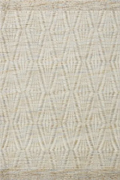 Kenzie Ivory/Sand Rug with tonal geometric diamond pattern in hand-woven natural and ivory hues