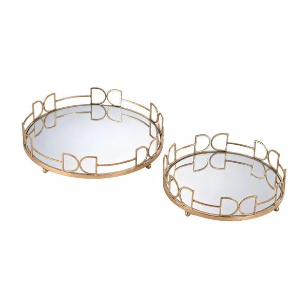 Product Image 1 for Snaffle Bit Mirrored Trays from Elk Home