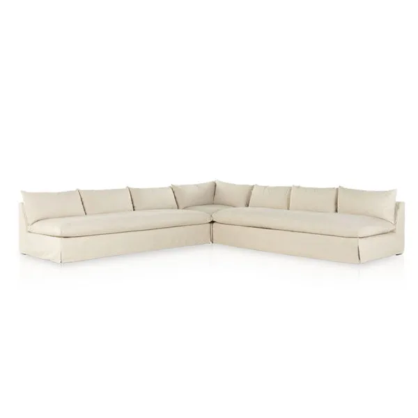 Product Image 1 for Grant Slipcover 3-Piece 134" Sectional - Antwerp Natural from Four Hands