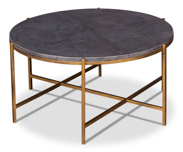 Product Image 2 for Grey Shagreen Coffee Table from Sarreid Ltd.