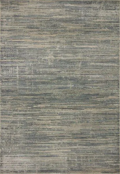 Contemporary Arden rug in lagoon and sage with wide heathered stripes and subtle ribbed texture