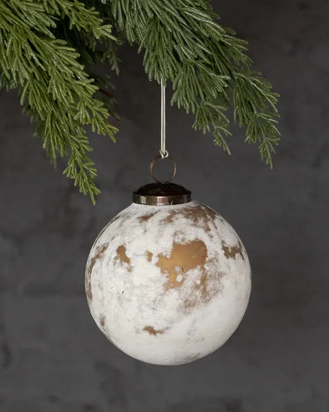 Product Image 1 for Textured Large Matte White Glass Ball Ornaments, Set of 4 from Creative Co-Op