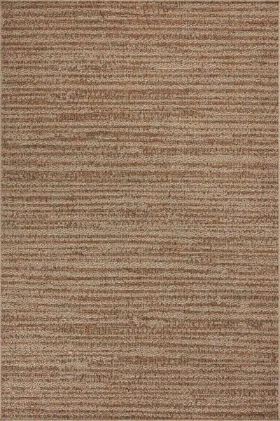 Merrick Oatmeal Multi rug with warm rust stripes in a flat woven polypropylene weave