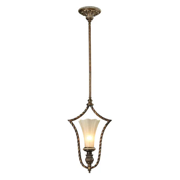 Product Image 1 for Allesandria Collection 1 Light Mini Pendant In Burnt Bronze/Weathered Gold Leaf from Elk Lighting