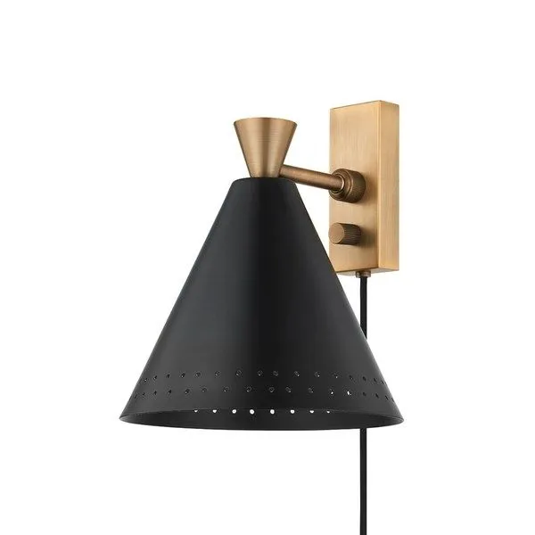 Product Image 1 for Arvin Patina Brass 1-Light Portable Black Wall Sconce from Troy Lighting